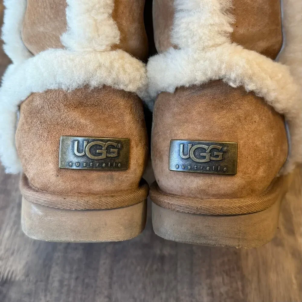 UGG Australia Carter Boot Mid Shearling Chestnut Brown Women’s Sz 10 NO INSOLES